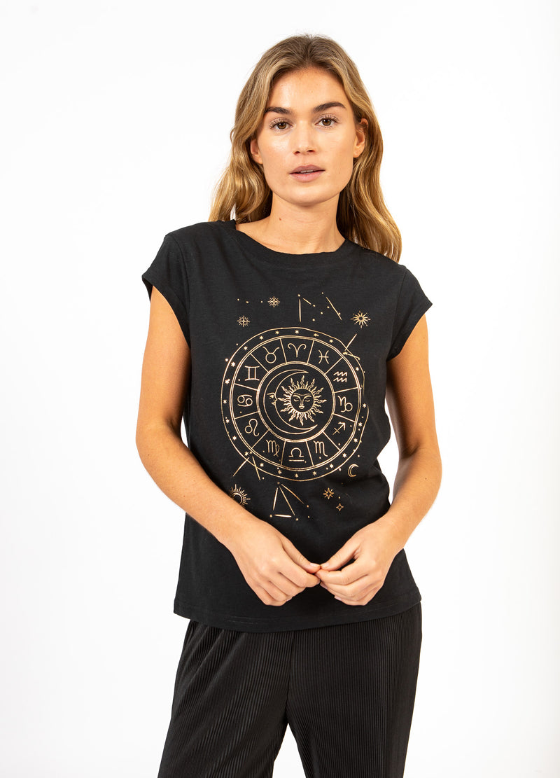 CC Heart CC HEART SOLEIL TEE - CAP ÄRMAR T-Shirt Black - 100
