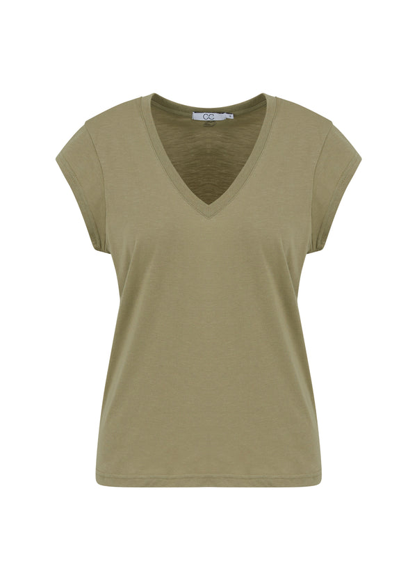 CC Heart CC HEART T-SHIRT MED V-HALT T-Shirt Dusty olive - 479