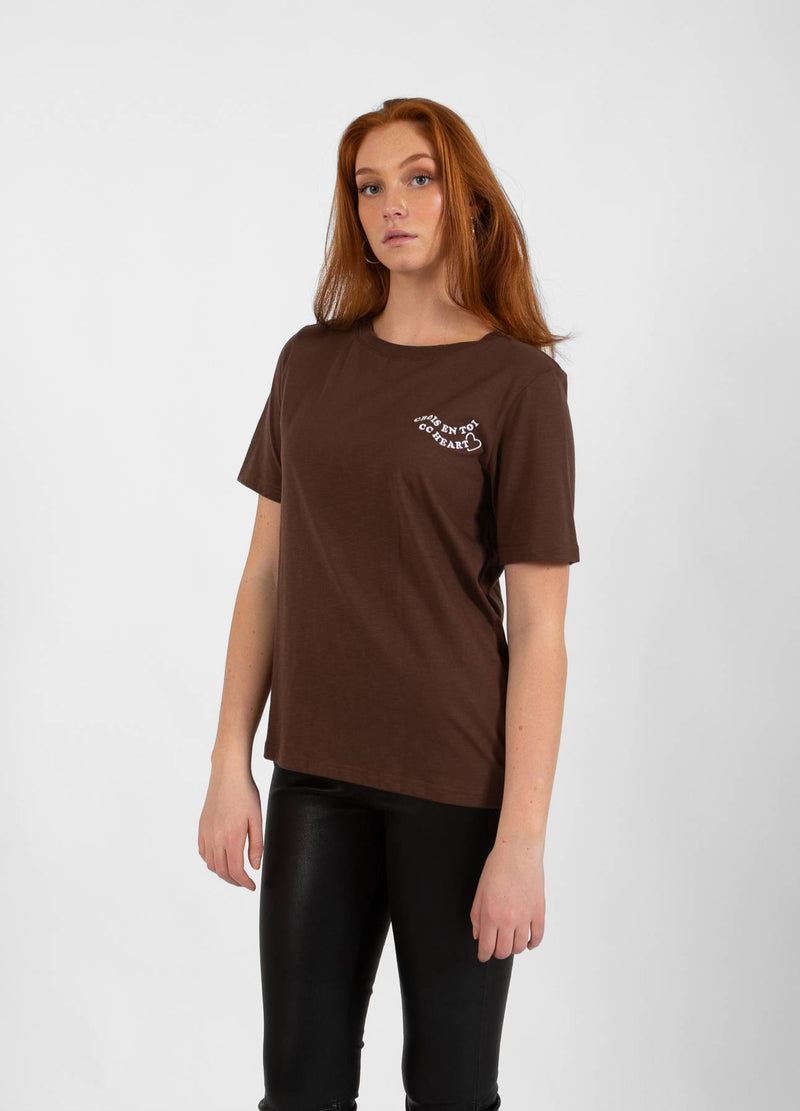CC Heart CC HEART TOI T-SHIRT - MELLANÄRM T-Shirt Chocolate nut - 389