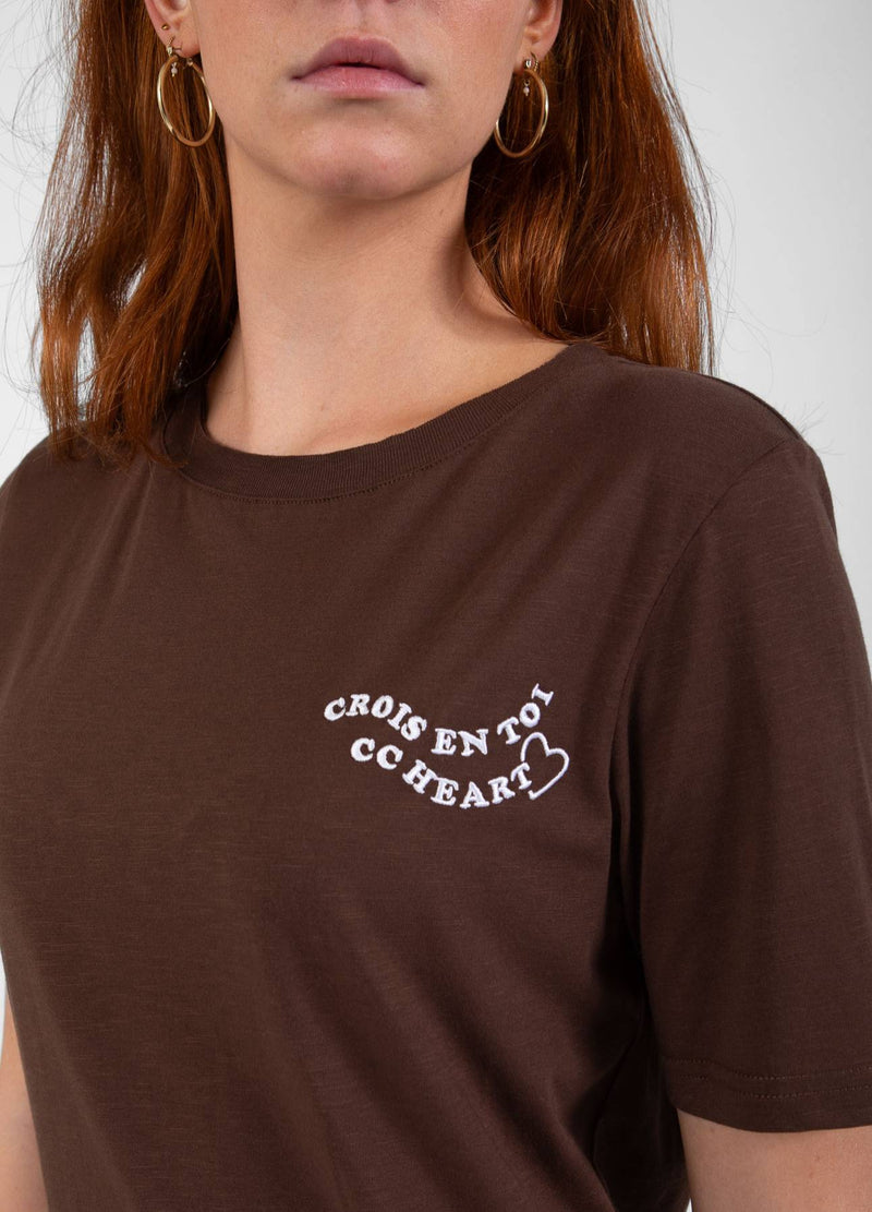 CC Heart CC HEART TOI T-SHIRT - MELLANÄRM T-Shirt Chocolate nut - 389
