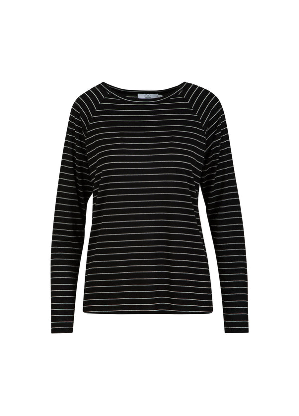 CC Heart CC HEART VALERIE RANDIG LÅNGERMAD TEE T-Shirt Black lurex stripe - 100