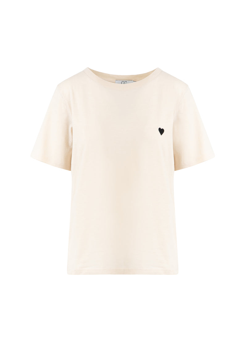 CC Heart CC HJÄRTA KYSS TEE - MELLANÄRMAR T-Shirt Creme - 241