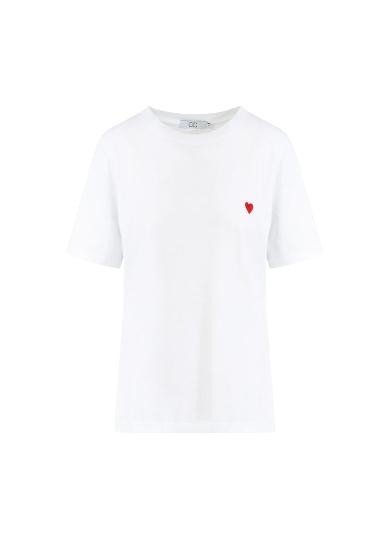 CC Heart CC HJÄRTA KYSS TEE - MELLANÄRMAR T-Shirt White - 200