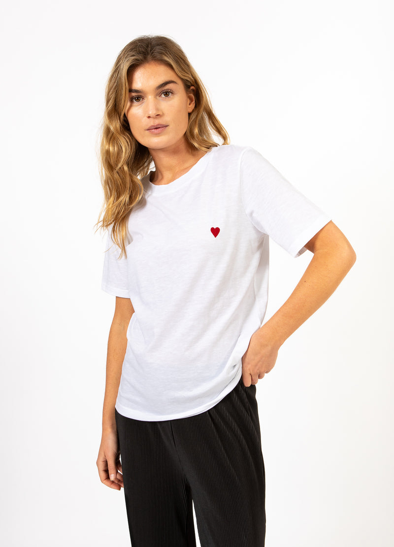 CC Heart CC HJÄRTA KYSS TEE - MELLANÄRMAR T-Shirt White - 200