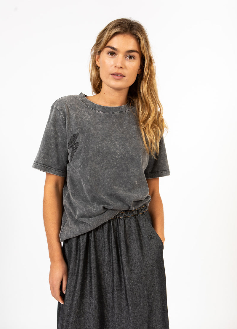 CC Heart CC HJÄRTA LIGHTNING TEE - MITTÄRM T-Shirt Washed grey - 180