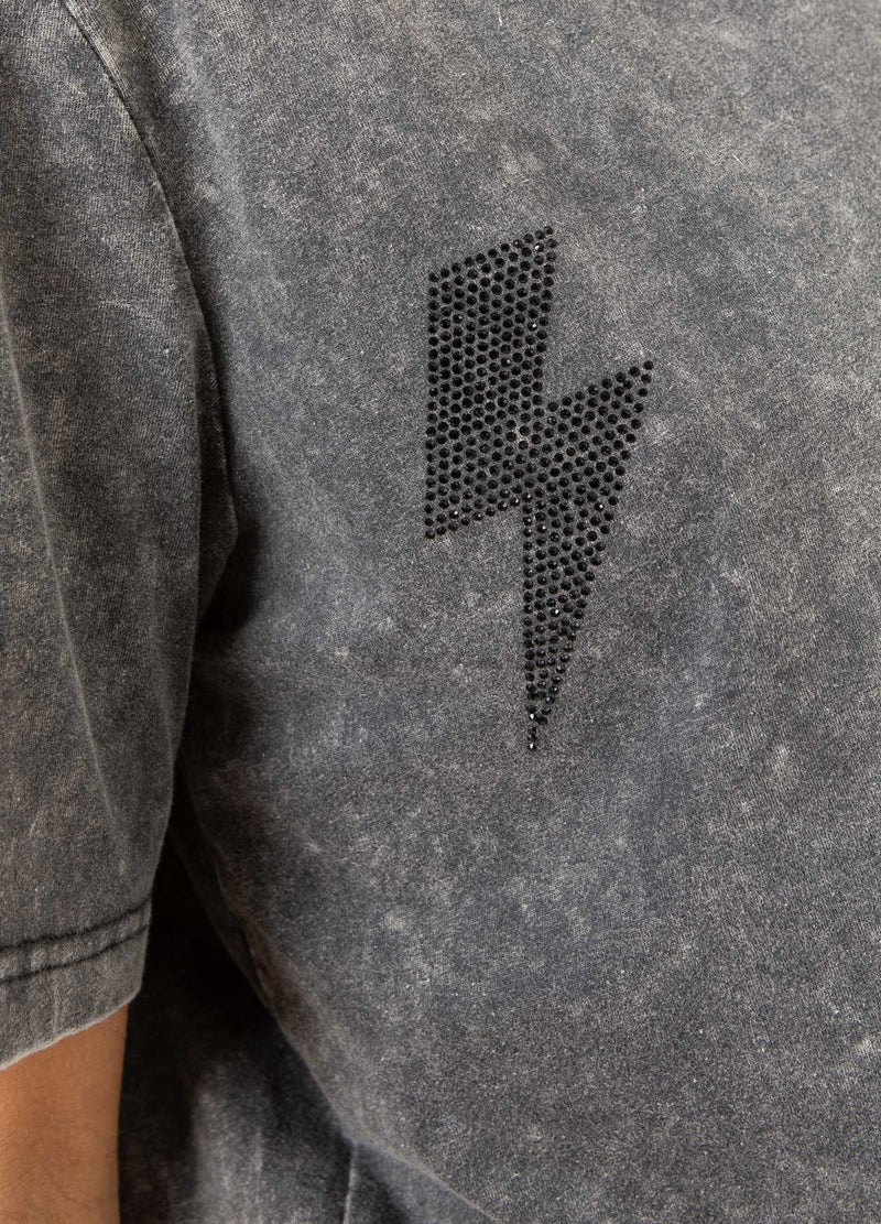 CC Heart CC HJÄRTA LIGHTNING TEE - MITTÄRM T-Shirt Washed grey - 180