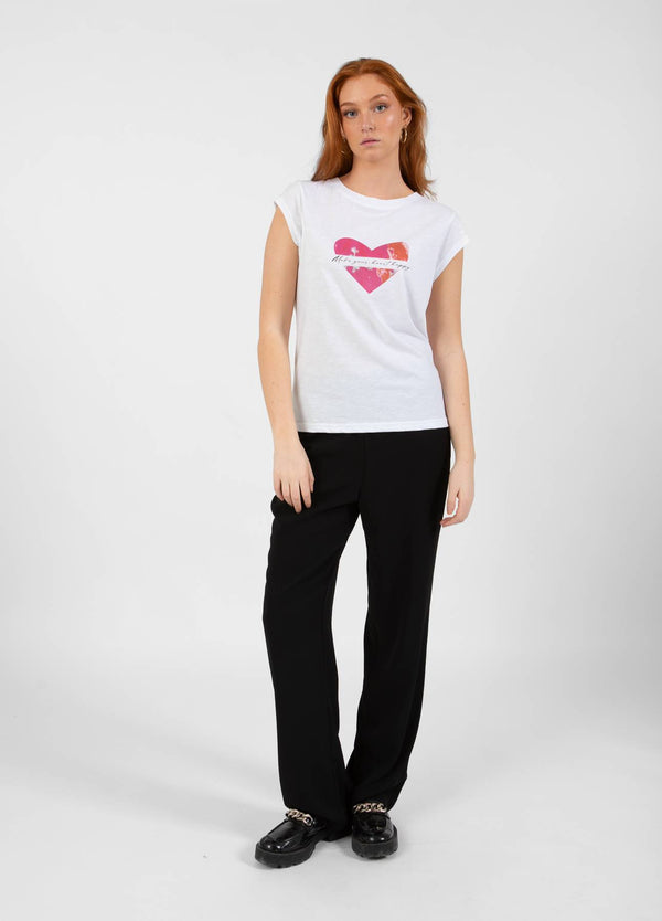 CC Heart CC HJÄRTA LYCKLIG T-SHIRT T-Shirt White - 200 (Pink print)