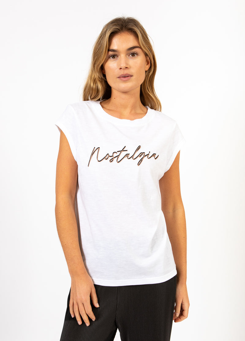 CC Heart CC HJÄRTA NOSTALGI TEE - KEPSÄRMAR T-Shirt White/Rose gold emb - 200
