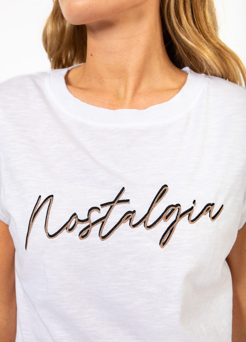 CC Heart CC HJÄRTA NOSTALGI TEE - KEPSÄRMAR T-Shirt White/Rose gold emb - 200