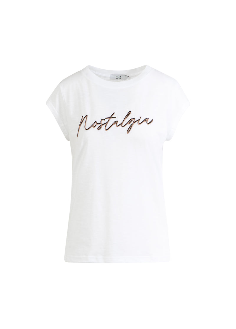 CC Heart CC HJÄRTA NOSTALGI TEE - KEPSÄRMAR T-Shirt White/Rose gold emb - 200