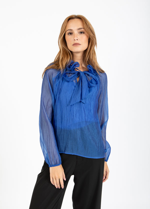 Coster Copenhagen CHIFFONG BLOUS Shirt/Blouse Rich blue - 583