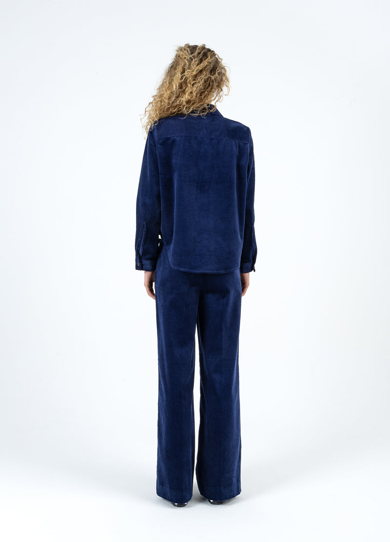 Coster Copenhagen CORDBYXOR - PETRA PASSFORM Pants Eclipse blue -555