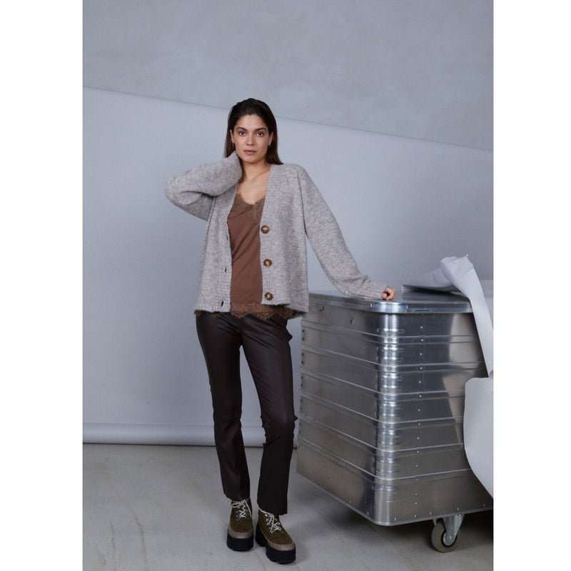 Coster Copenhagen CROPPED LÄDERLEGGINGS Pants Night Brown - 303