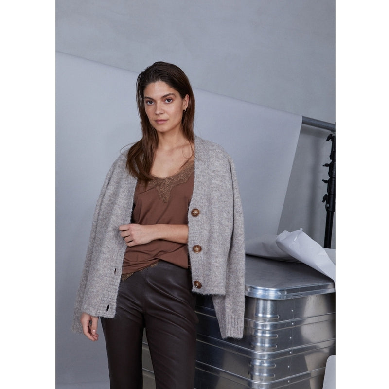 Coster Copenhagen CROPPED LÄDERLEGGINGS Pants Night Brown - 303