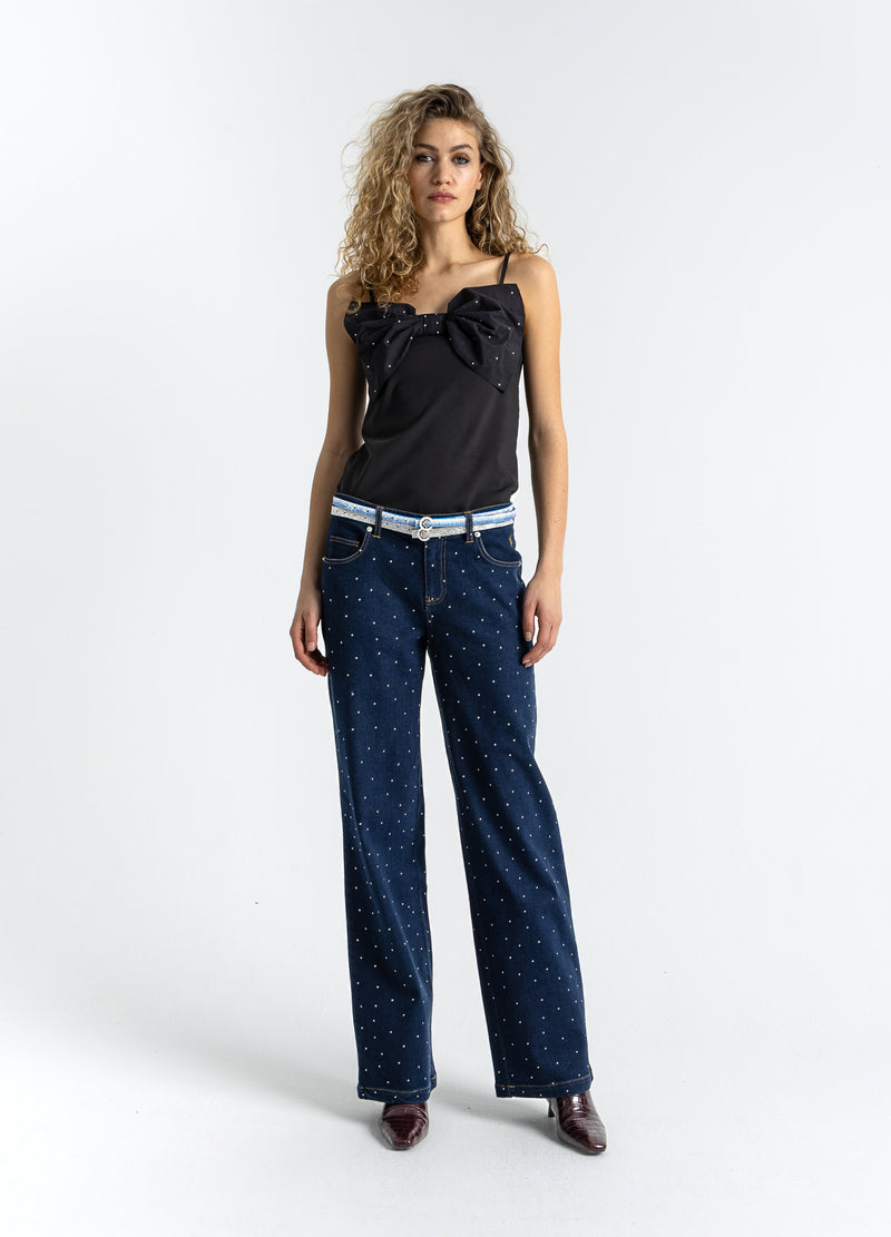 Coster Copenhagen DENIMBYXOR MED NITAR - PETRA PASSFORM Pants Eclipse blue - 555