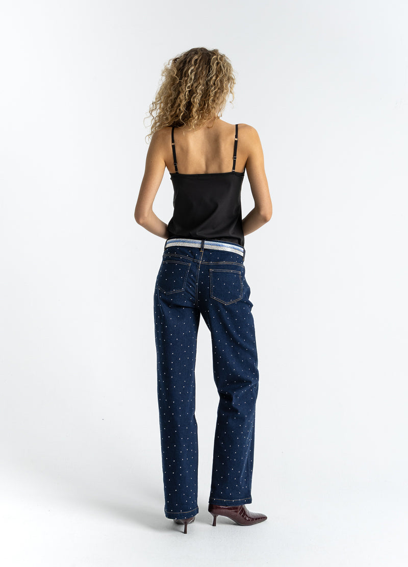 Coster Copenhagen DENIMBYXOR MED NITAR - PETRA PASSFORM Pants Eclipse blue - 555