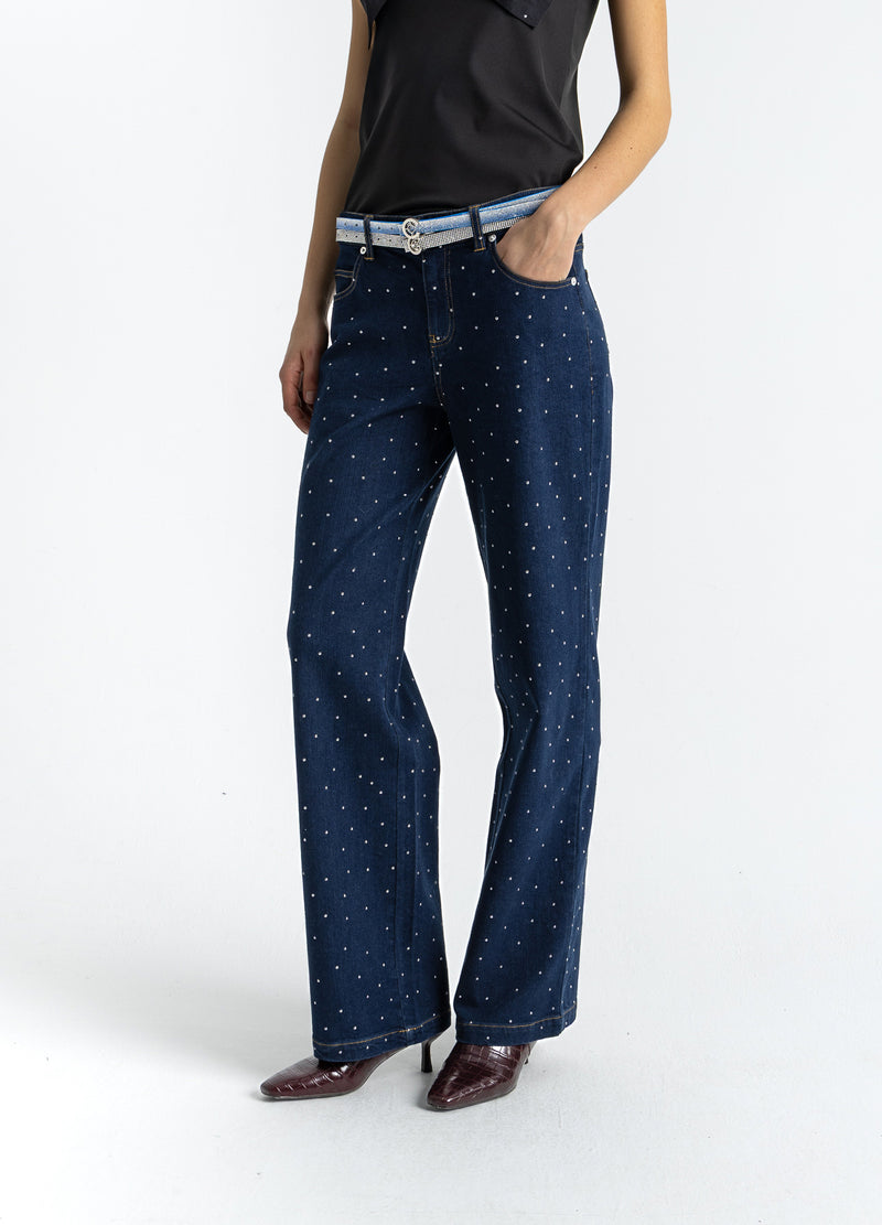 Coster Copenhagen DENIMBYXOR MED NITAR - PETRA PASSFORM Pants Eclipse blue - 555