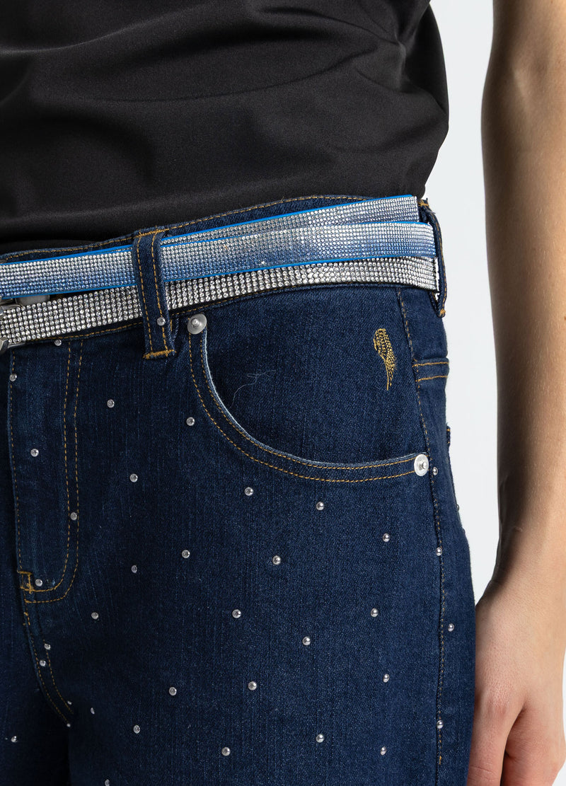 Coster Copenhagen DENIMBYXOR MED NITAR - PETRA PASSFORM Pants Eclipse blue - 555