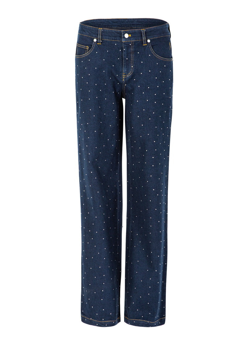 Coster Copenhagen DENIMBYXOR MED NITAR - PETRA PASSFORM Pants Eclipse blue - 555