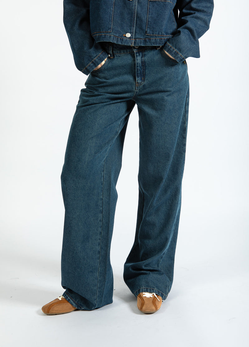 Coster Copenhagen DENIM BYXOR - PETRA PASSFORM Pants Dark Blue Denim - 571