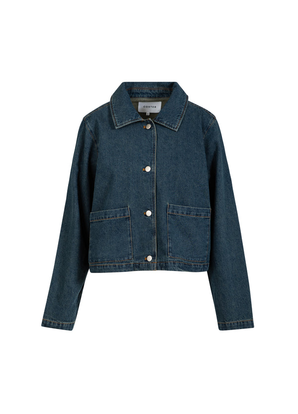 Coster Copenhagen DENIM JACKA Blazer Dark Blue Denim - 571