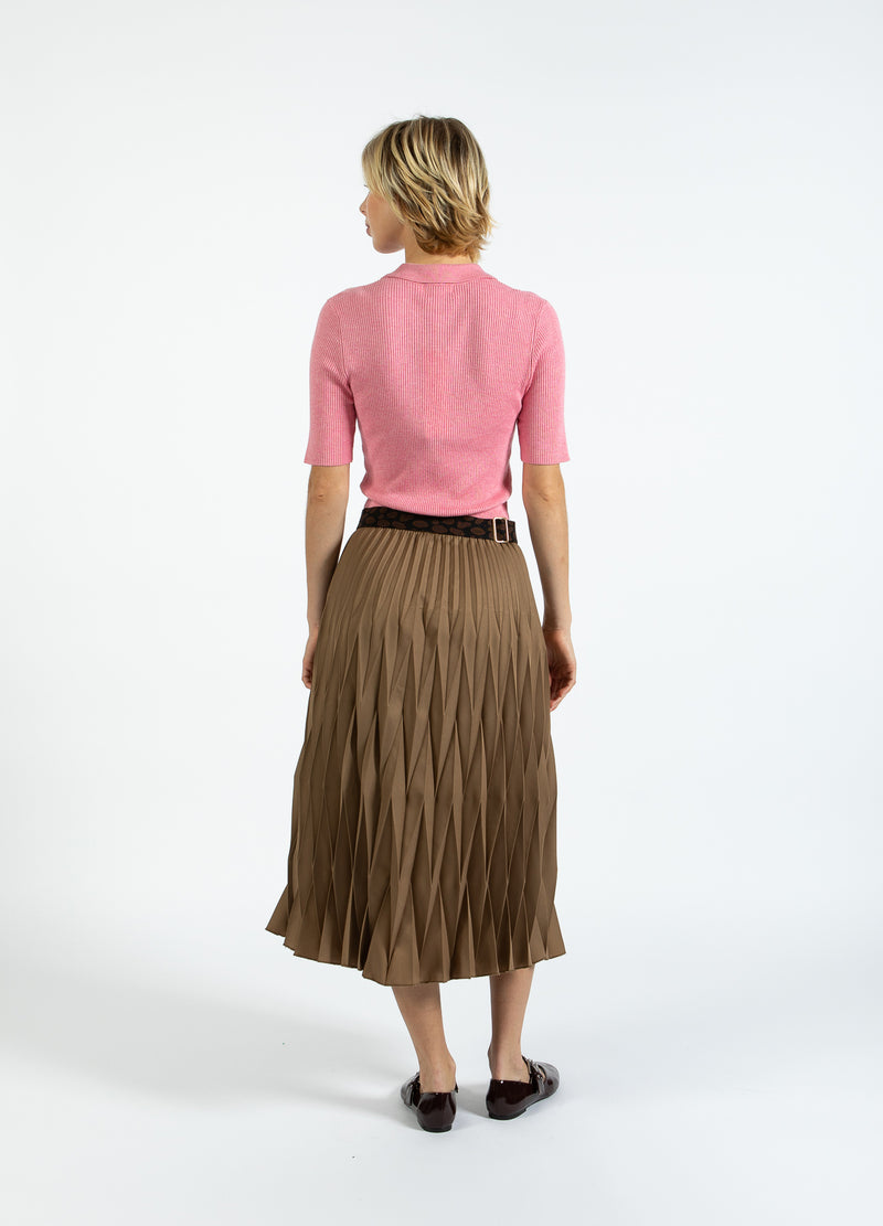 Coster Copenhagen DIAMANTVECKAD KJOL Skirt Taupe sand - 393