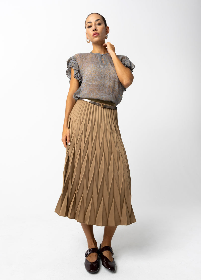 Coster Copenhagen DIAMANTVECKAD KJOL Skirt Taupe sand - 393