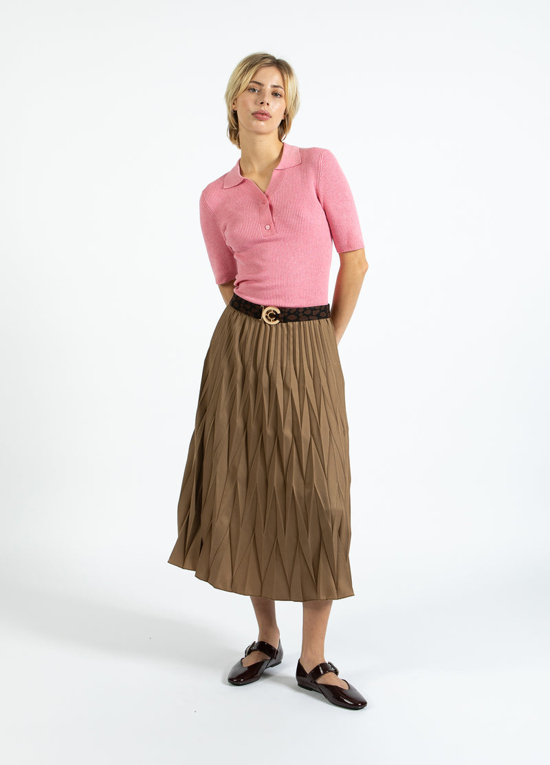 Coster Copenhagen DIAMANTVECKAD KJOL Skirt Taupe sand - 393