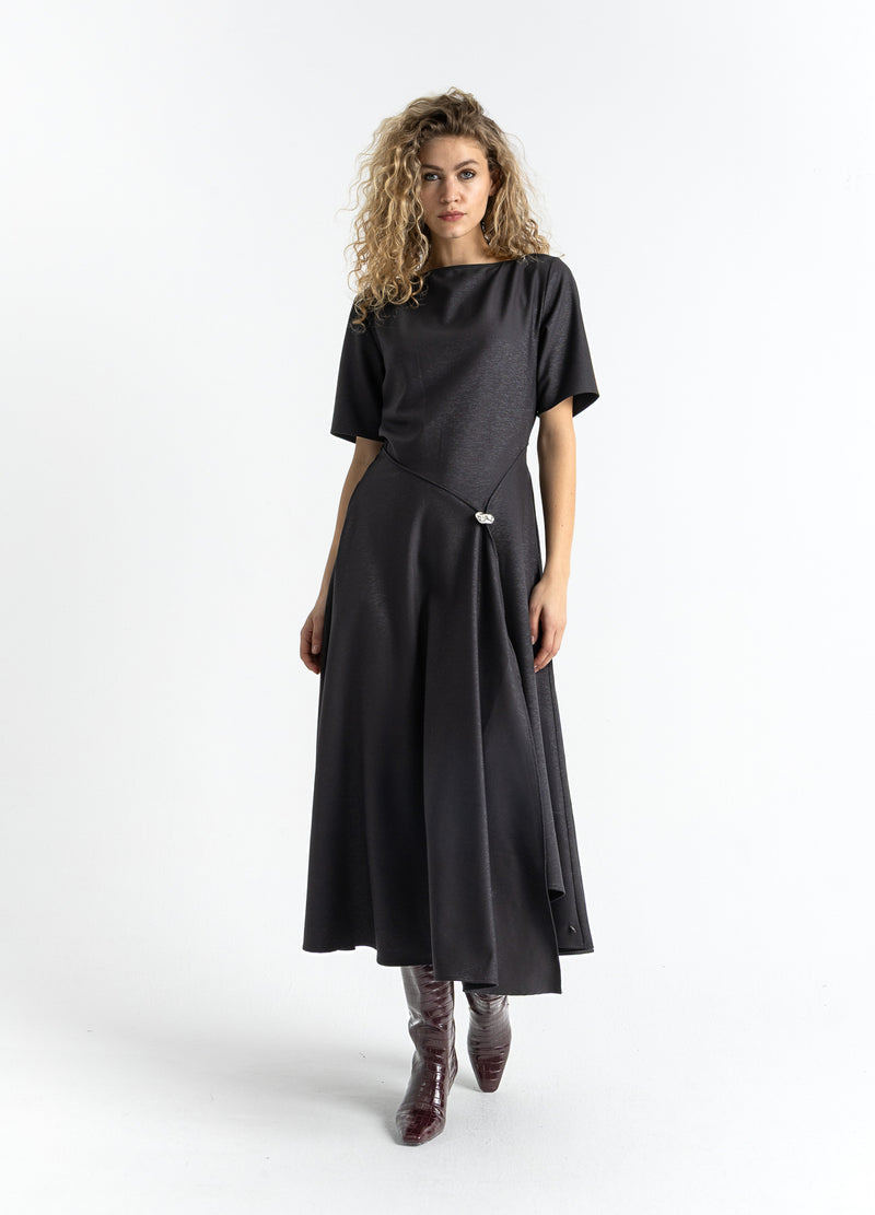 Coster Copenhagen DRAPERAD GLITTRIG KLÄNNING Dress Black - 100