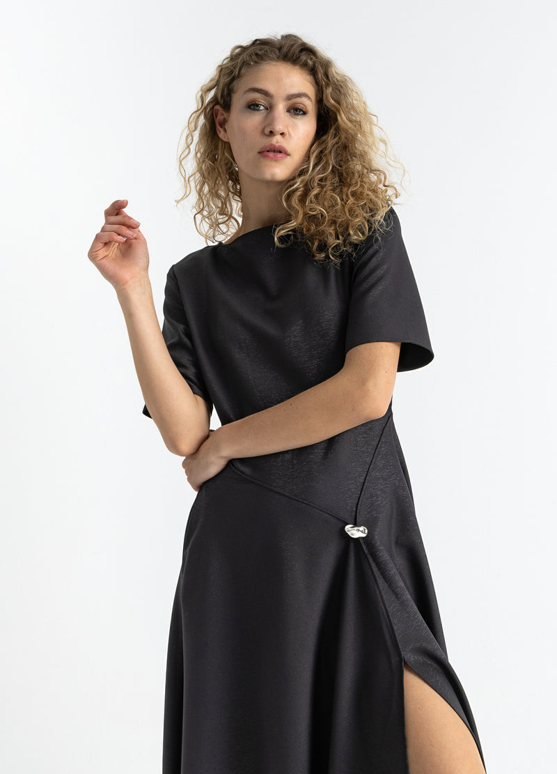 Coster Copenhagen DRAPERAD GLITTRIG KLÄNNING Dress Black - 100
