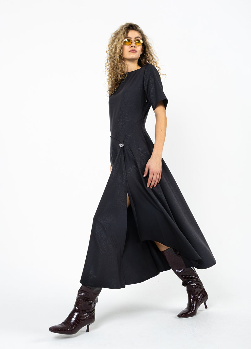 Coster Copenhagen DRAPERAD GLITTRIG KLÄNNING Dress Black - 100