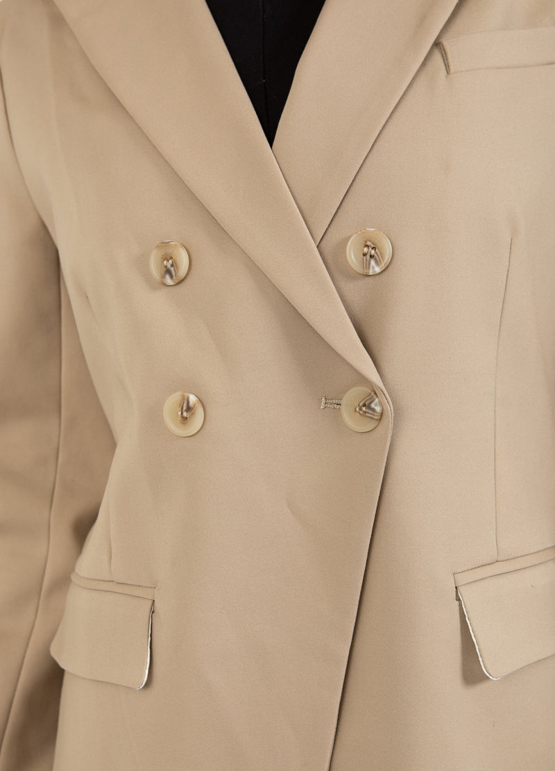 Coster Copenhagen DUBBELRADIG BLAZER MED PRAKTISKA DETALJER Blazer Desert sand - 329