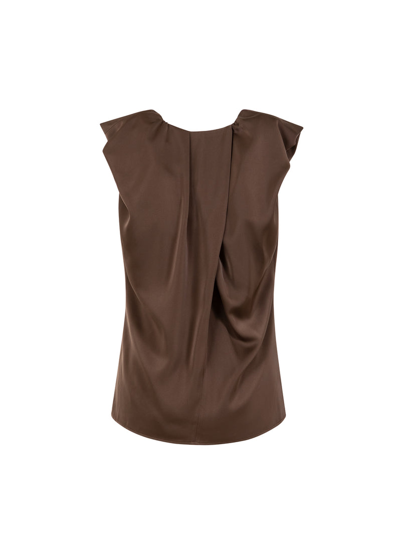 Coster Copenhagen Drapeerde top Shirt/Blouse Warm brown - 367