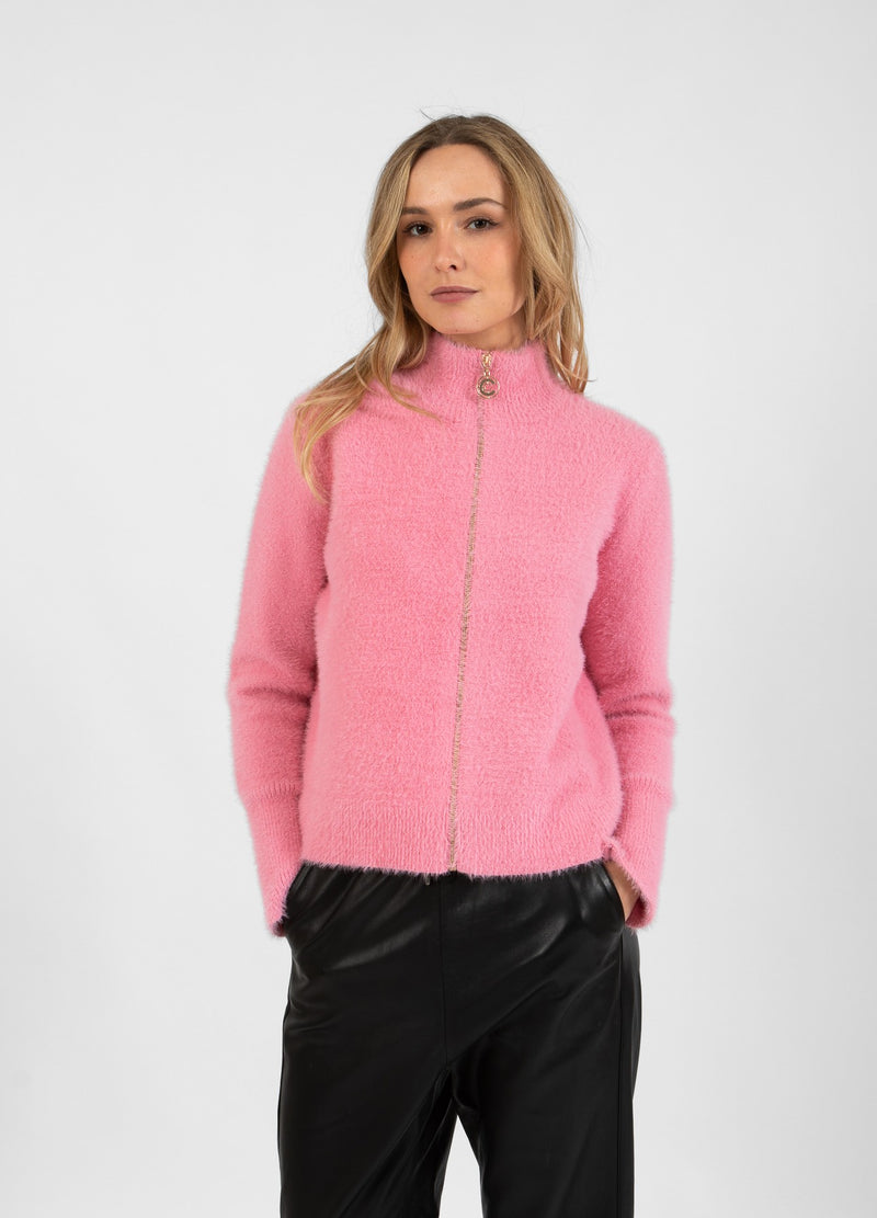 Coster Copenhagen FLUFFIG STICKAD KARDIGAN Knitwear Dark Blush - 697