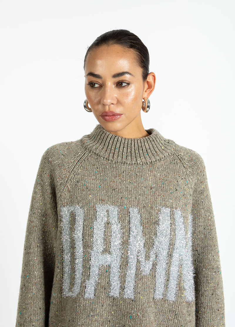 Coster Copenhagen FÖRBANNADE STICKAT Knitwear Taupe melange - 313