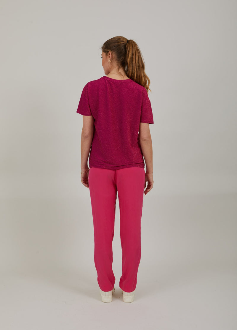 Coster Copenhagen GLITTER T-SHIRT Top - Short sleeve Pink shimmer - 628