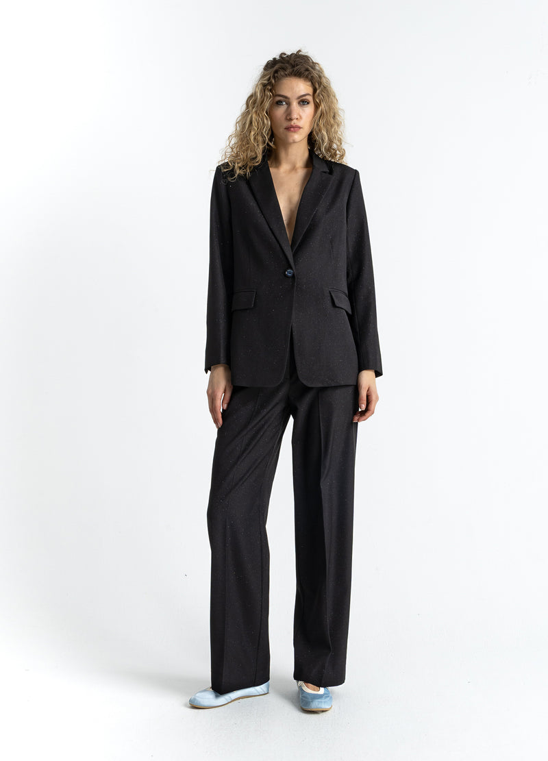 Coster Copenhagen GLITTRANDE BYXOR - PETRA PASSFORM Pants Black - 100