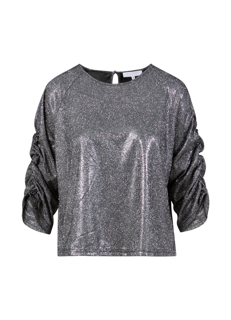 Coster Copenhagen GLITTRANDE TOPP Shirt/Blouse Silver/black - 204