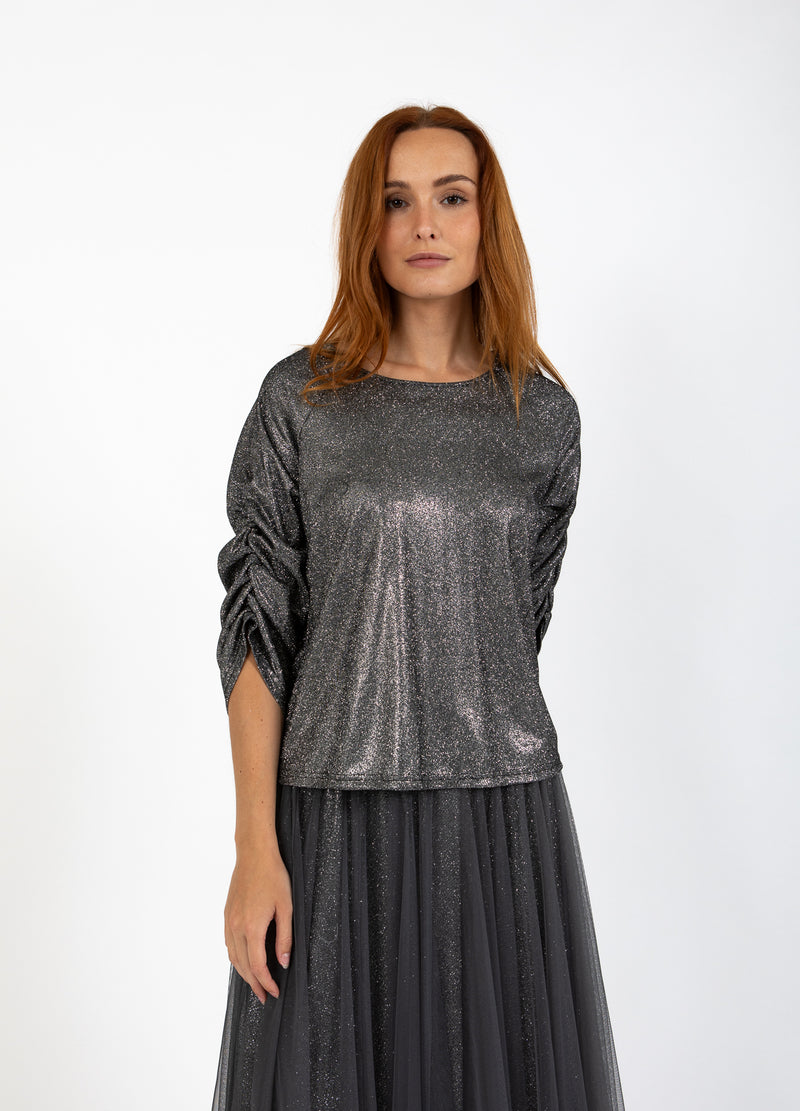 Coster Copenhagen GLITTRANDE TOPP Shirt/Blouse Silver/black - 204