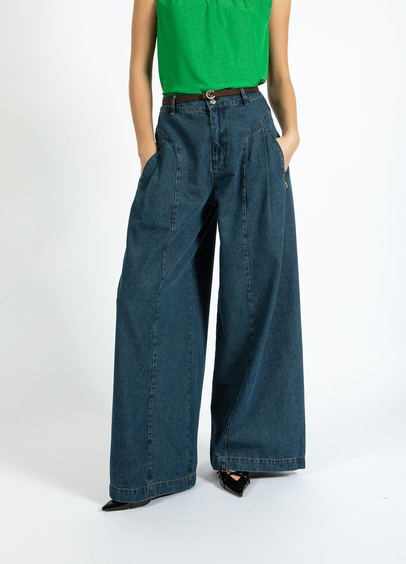 Coster Copenhagen HÖG MIDJA DENIMBYXOR - ANNA PASSFORM Pants Dark Blue Denim - 571