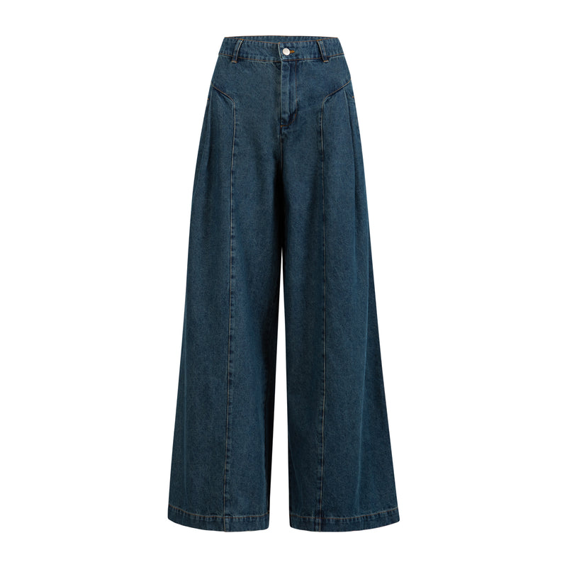 Coster Copenhagen HÖG MIDJA DENIMBYXOR - ANNA PASSFORM Pants Dark Blue Denim - 571
