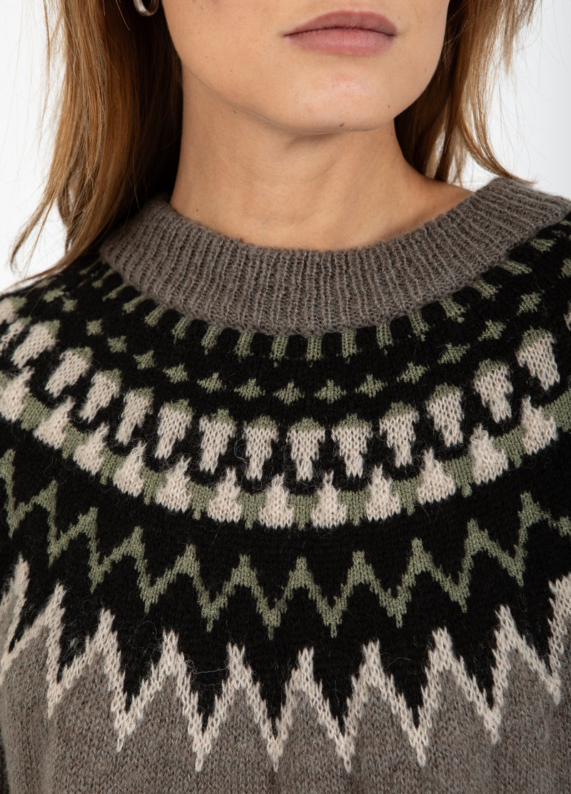 Coster Copenhagen ISLÄNDSK STICKAD Knitwear Volcanic grey - 188