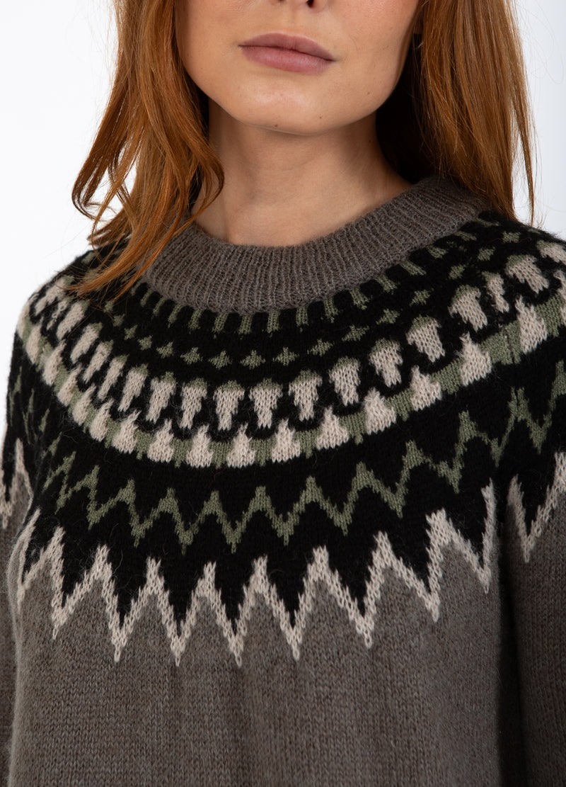 Coster Copenhagen ISLÄNDSK STICKAD Knitwear Volcanic grey - 188