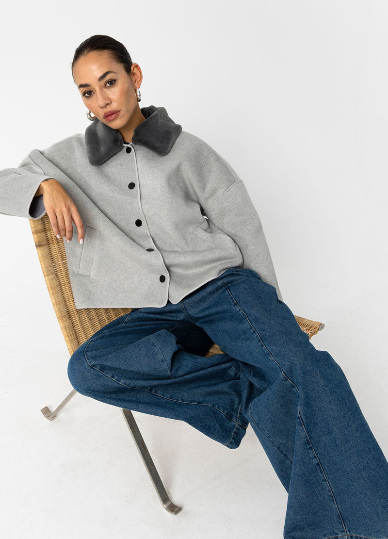 Coster Copenhagen JACKA MED PÄLSKRAGE Outerwear Dove grey - 155