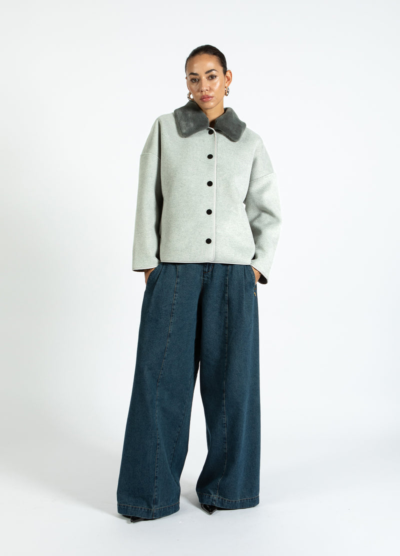 Coster Copenhagen JACKA MED PÄLSKRAGE Outerwear Dove grey - 155