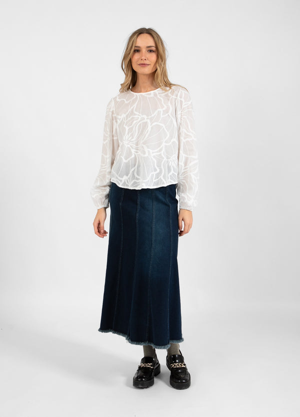 Coster Copenhagen JEANSKJOL Skirt Dark Blue Denim - 571