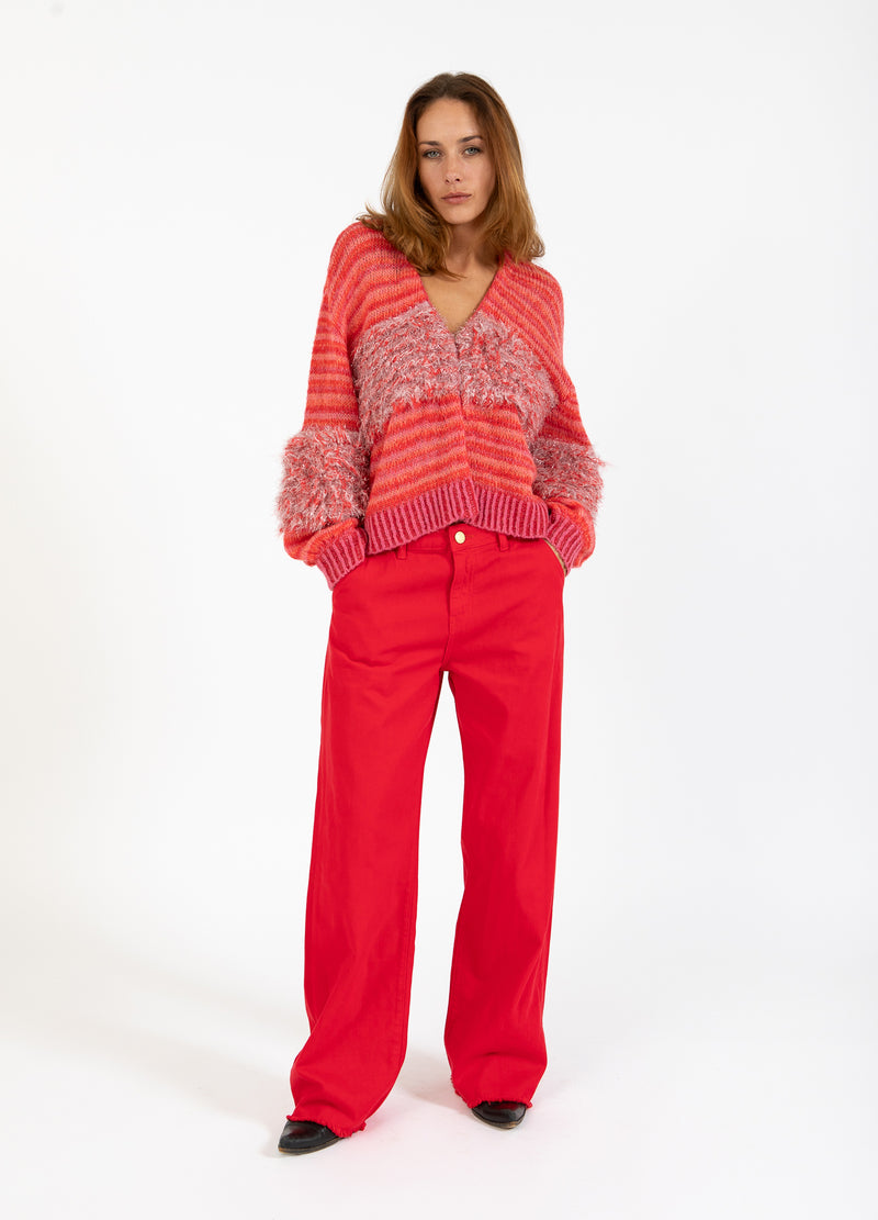 Coster Copenhagen JEANS MED RÅA KANTER - PETRA PASSFORM Pants Scarlet red - 618