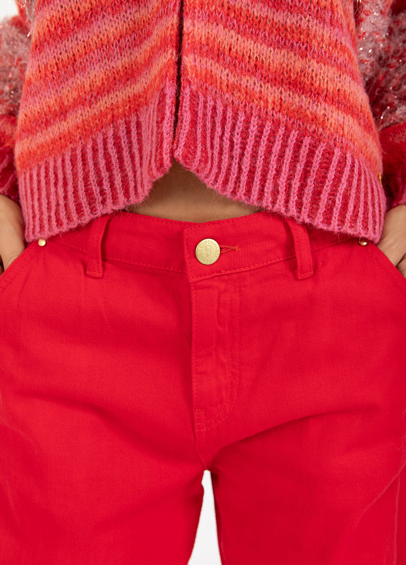 Coster Copenhagen JEANS MED RÅA KANTER - PETRA PASSFORM Pants Scarlet red - 618