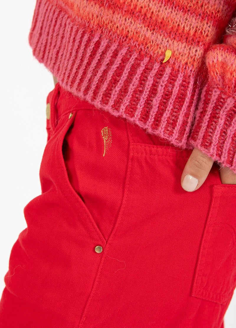 Coster Copenhagen JEANS MED RÅA KANTER - PETRA PASSFORM Pants Scarlet red - 618