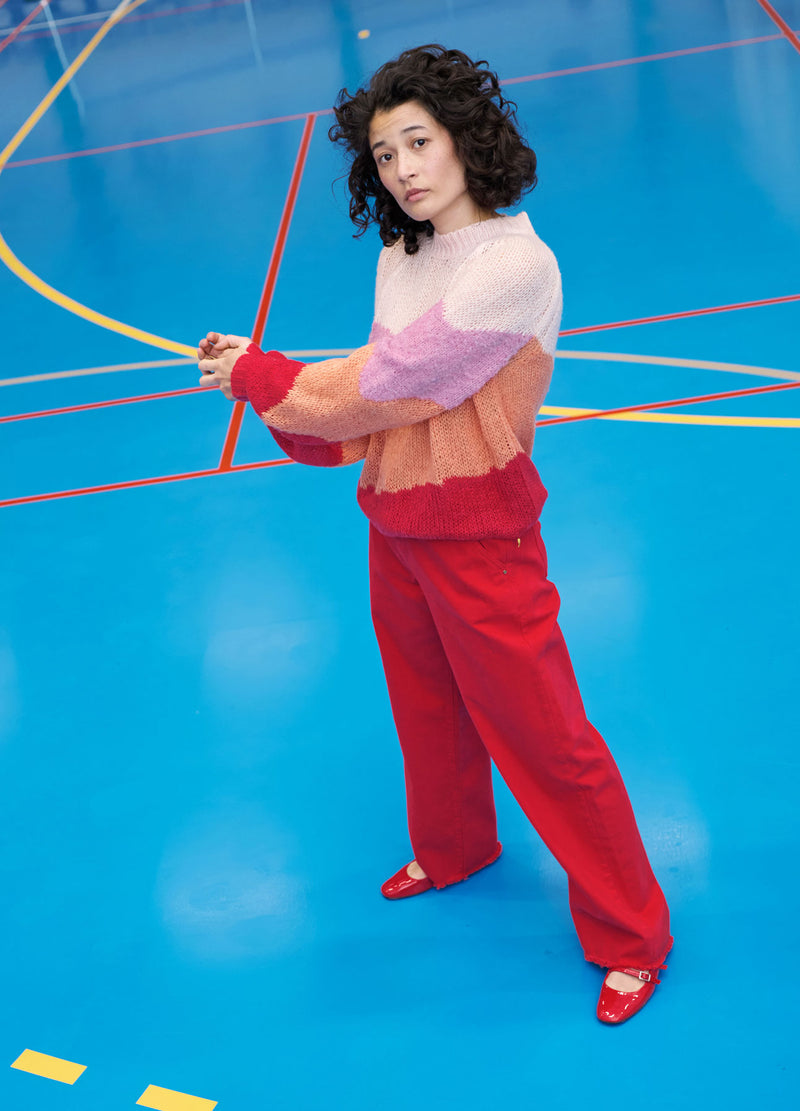 Coster Copenhagen JEANS MED RÅA KANTER - PETRA PASSFORM Pants Scarlet red - 618